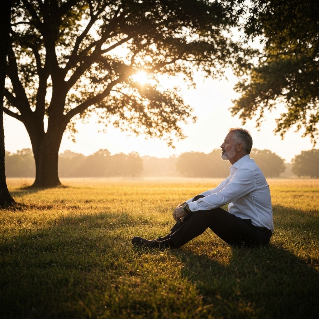 Executive standing at the crossroads of clarity